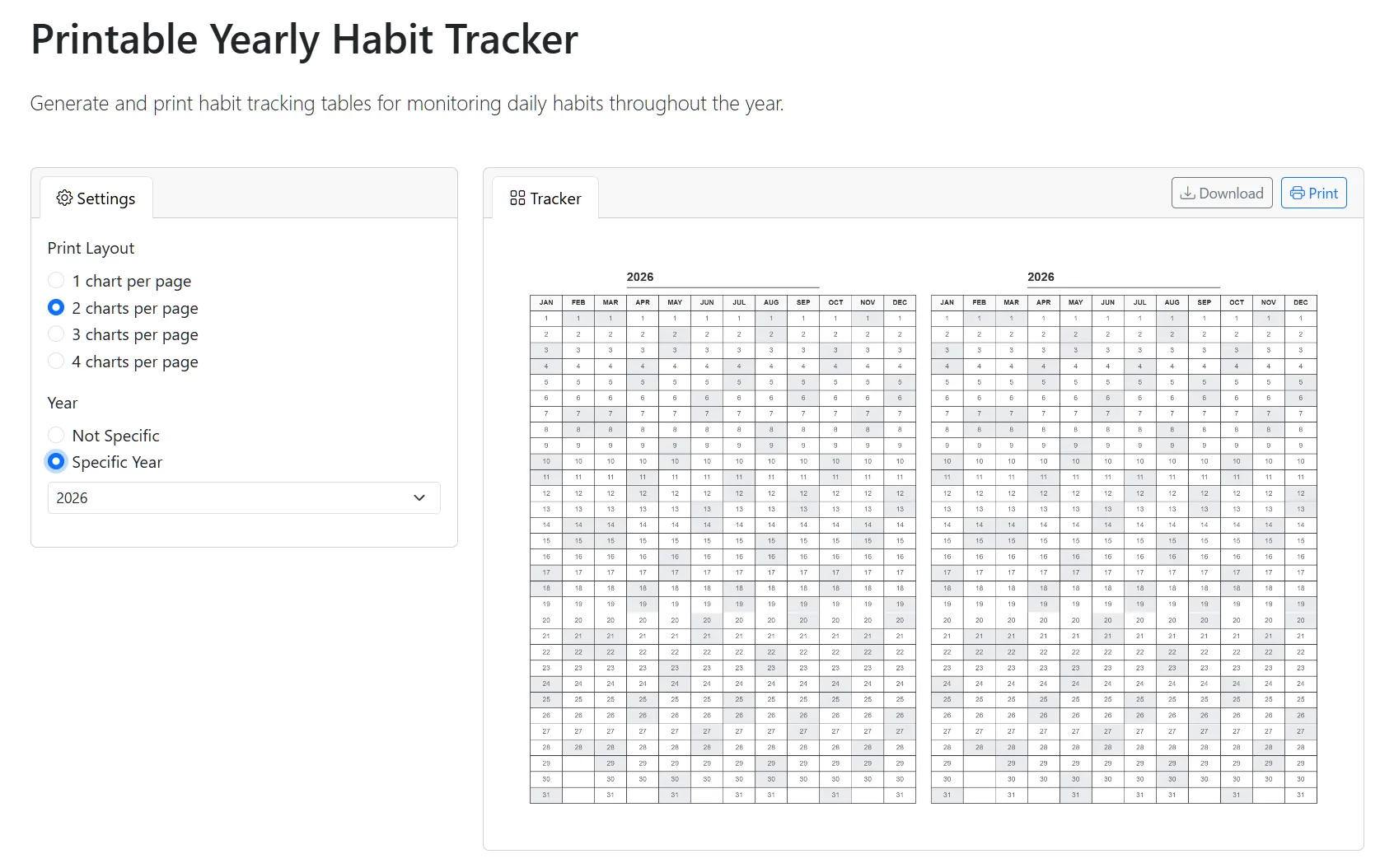 Habit Tracker Generator
