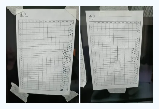 Printed habit tracker chart